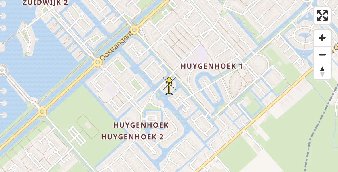 Routekaart van de vlucht: Politieheli naar Heerhugowaard