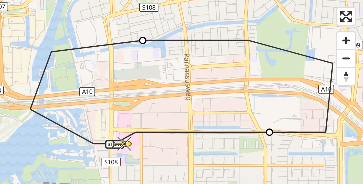 Routekaart van de vlucht: Lifeliner 1 naar VU Medisch Centrum Amsterdam