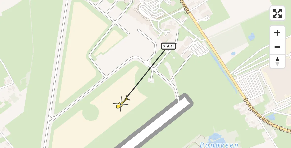 Routekaart van de vlucht: Traumahelikopter naar Groningen Airport Eelde