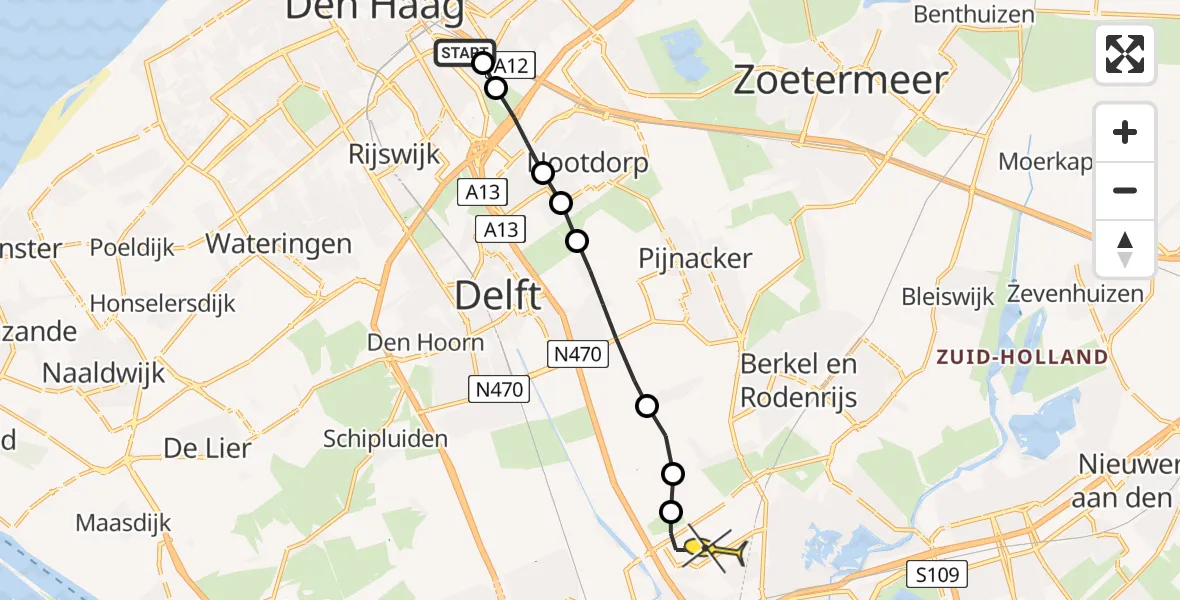 Routekaart van de vlucht: Lifeliner 2 naar Rotterdam The Hague Airport