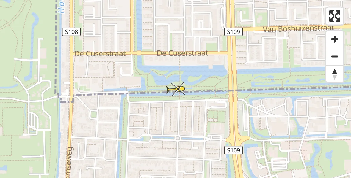 Routekaart van de vlucht: Lifeliner 3 naar Amsterdam