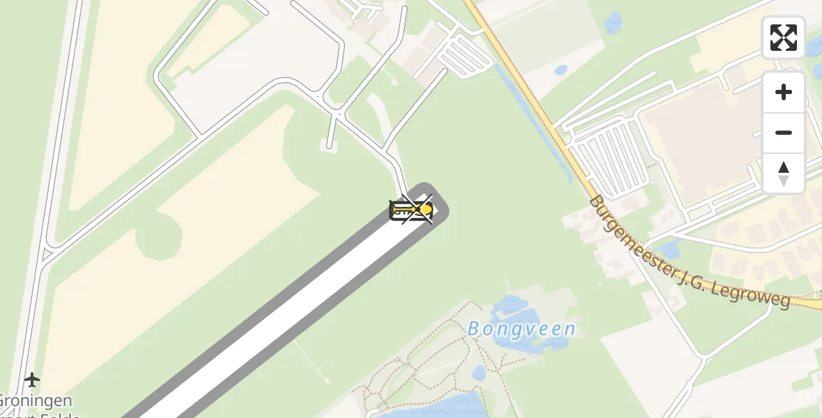 Routekaart van de vlucht: Lifeliner 4 naar Groningen Airport Eelde