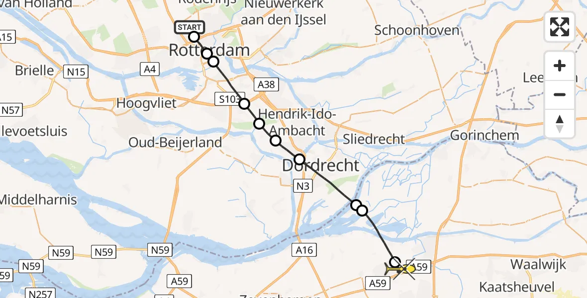 Routekaart van de vlucht: Lifeliner 2 naar Made