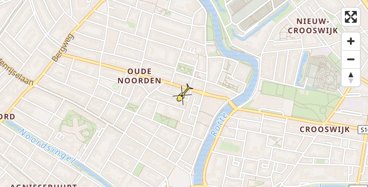 Routekaart van de vlucht: Lifeliner 1 naar Rotterdam