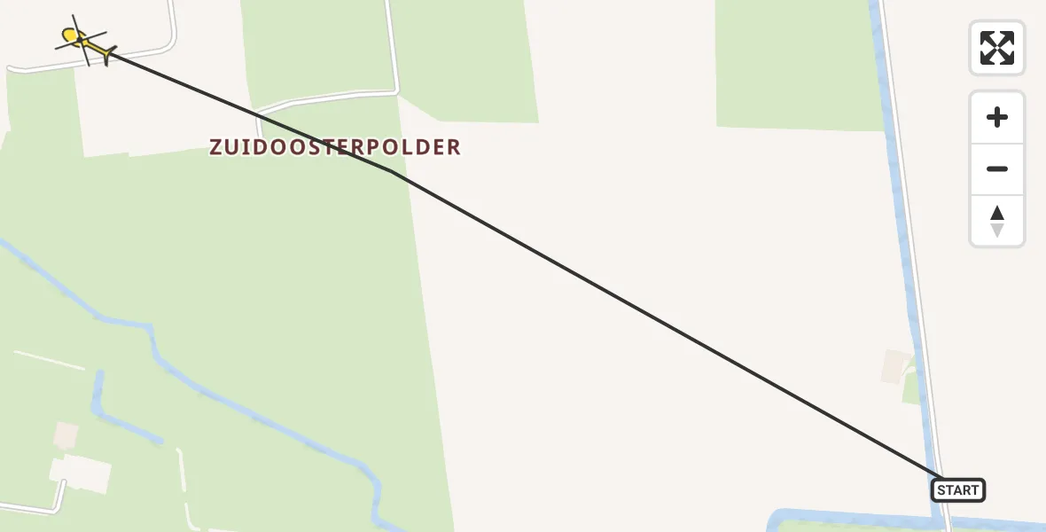 Routekaart van de vlucht: Ambulancehelikopter naar St.-Jacobiparochie