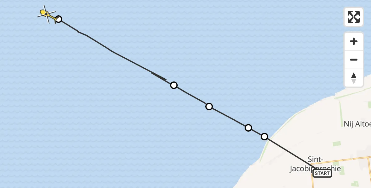 Routekaart van de vlucht: Ambulancehelikopter naar Formerum