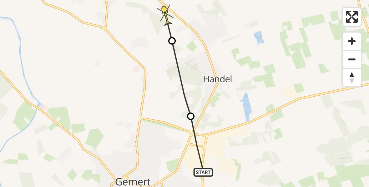 Routekaart van de vlucht: Lifeliner 3 naar Boekel