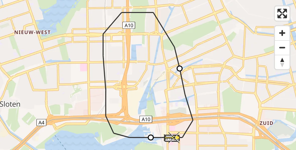 Routekaart van de vlucht: Lifeliner 1 naar VU Medisch Centrum Amsterdam