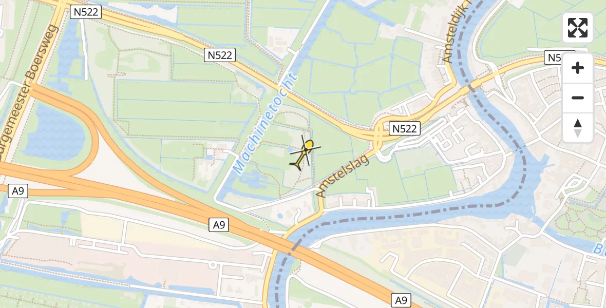 Routekaart van de vlucht: Lifeliner 1 naar Amstelveen