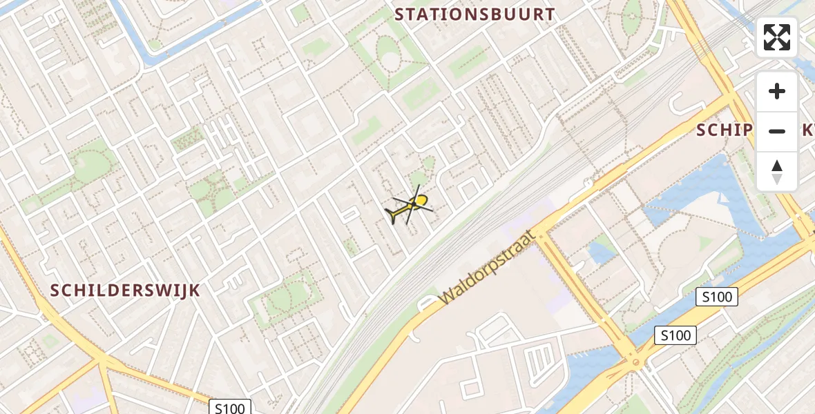 Routekaart van de vlucht: Lifeliner 1 naar Den Haag