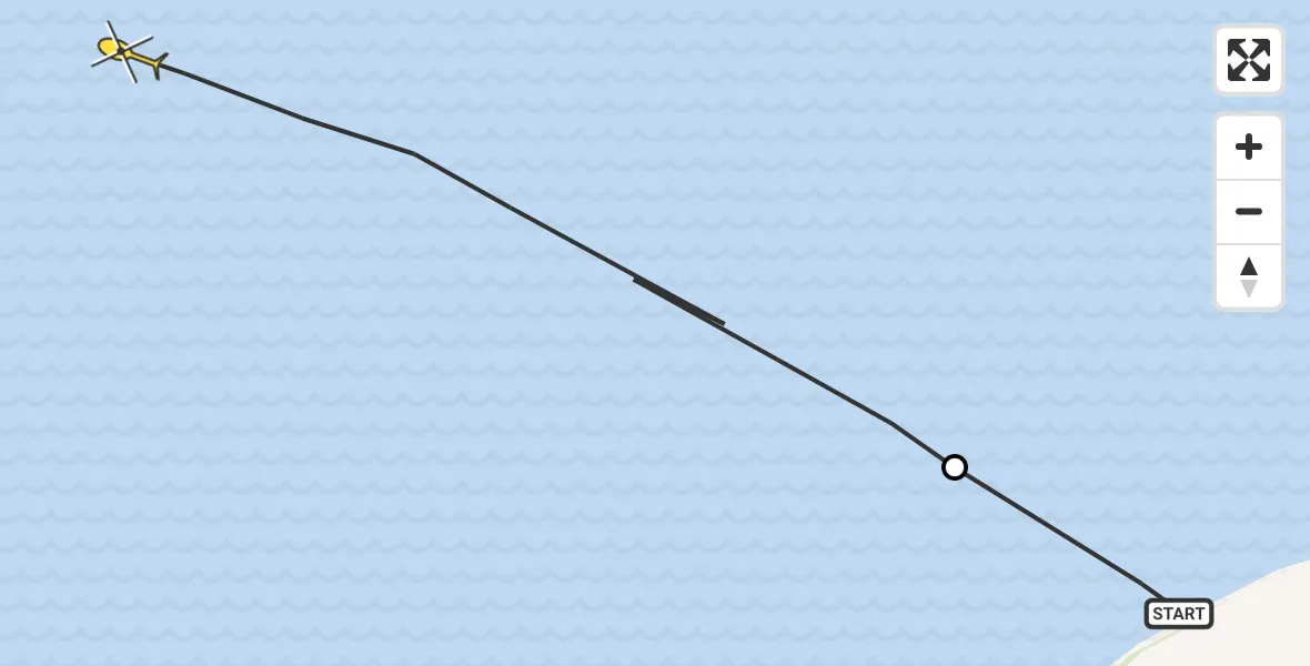 Routekaart van de vlucht: Ambulanceheli naar Oosterend