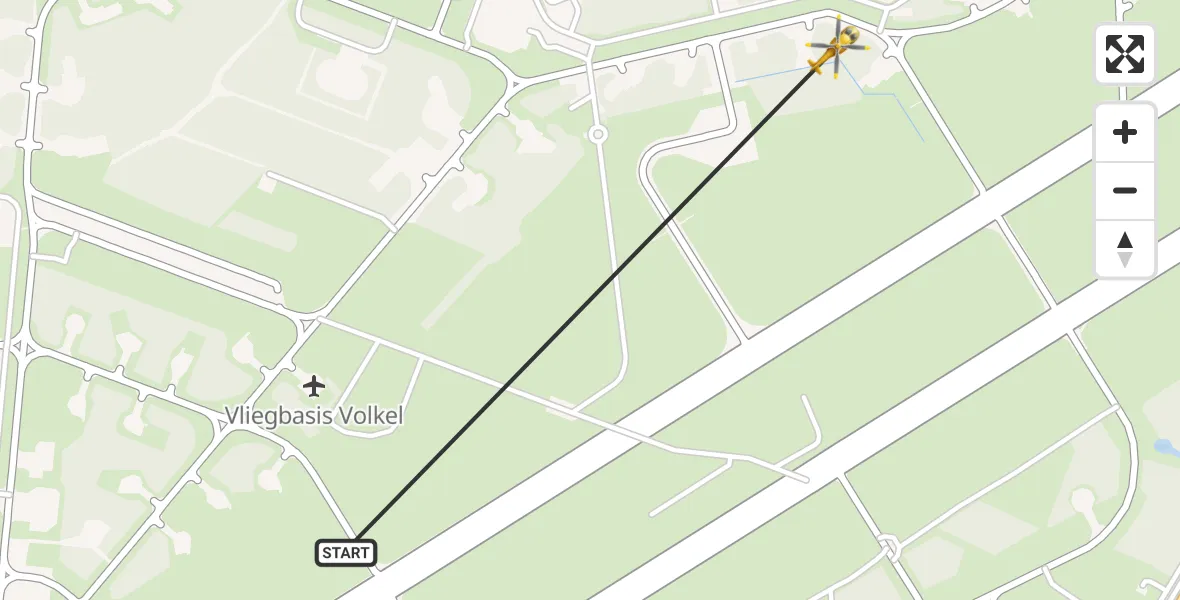 Vluchtroute Traumahelikopter Vliegbasis Volkel - Vliegbasis Volkel, 18 juni 2022, 23:16
