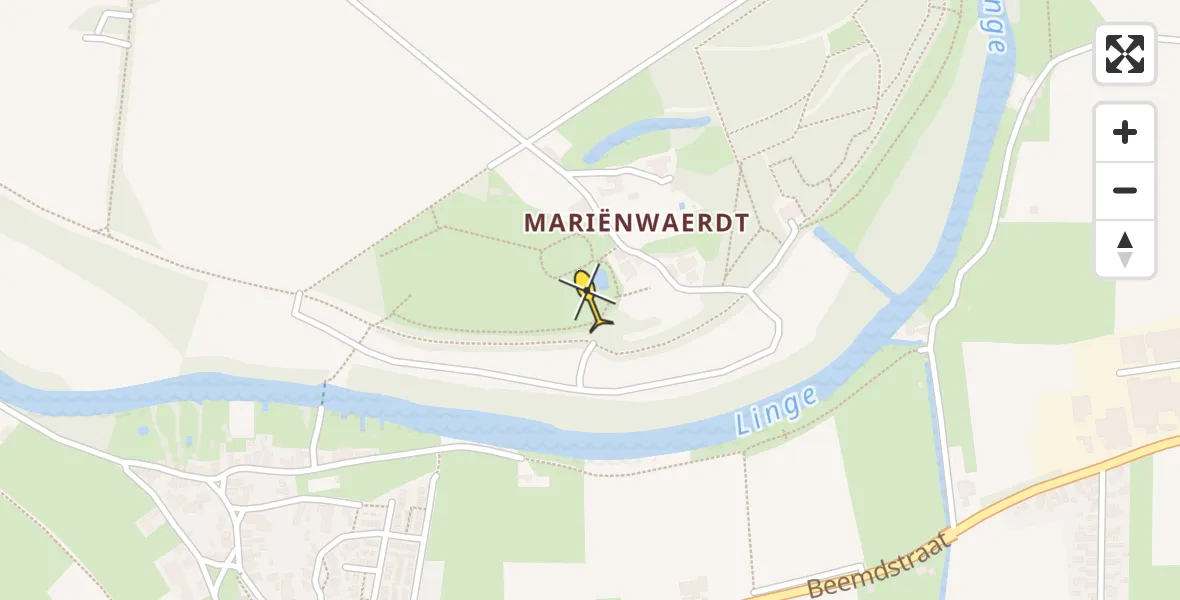 Routekaart van de vlucht: Lifeliner 2 naar Beesd