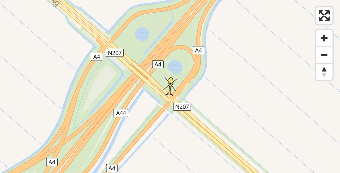 Routekaart van de vlucht: Lifeliner 1 naar Leimuiderbrug