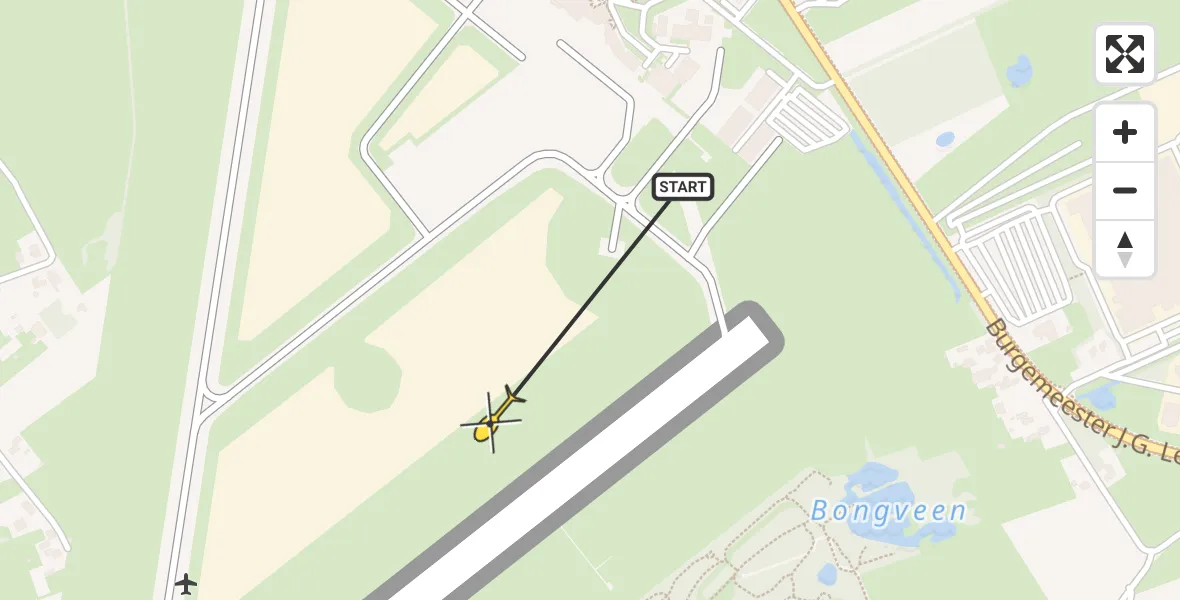 Routekaart van de vlucht: Traumahelikopter naar Groningen Airport Eelde