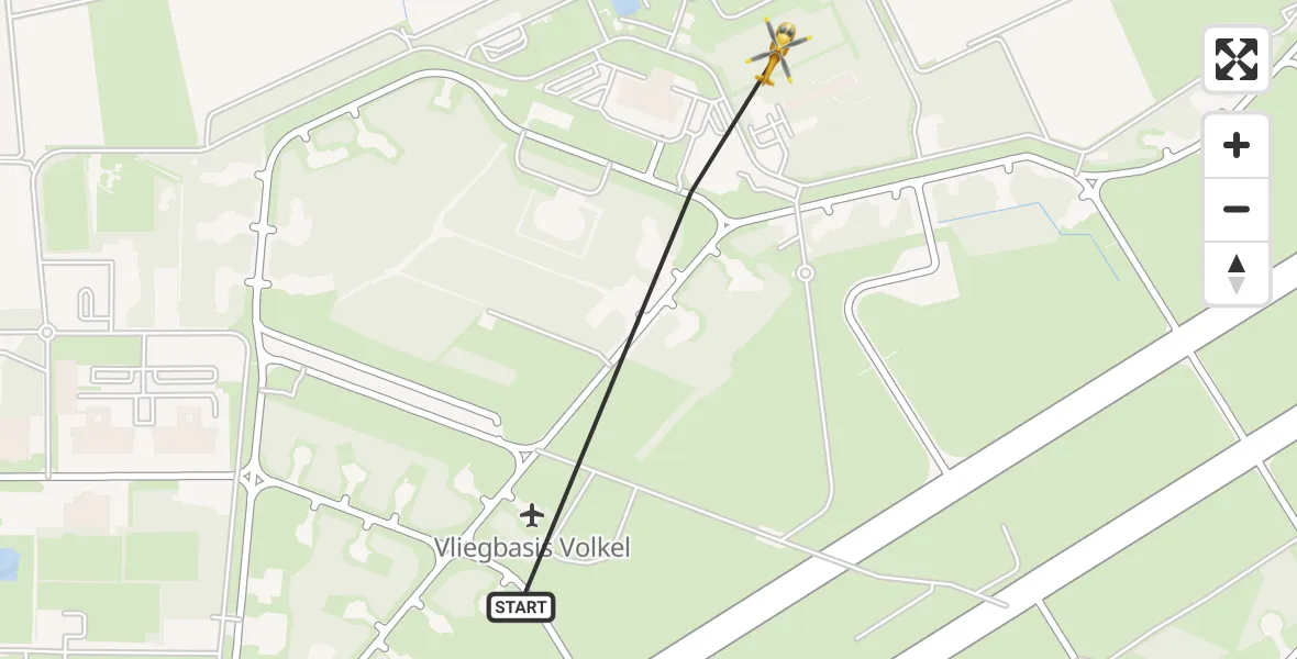 Vluchtroute Traumahelikopter Vliegbasis Volkel - Vliegbasis Volkel, 19 juni 2022, 03:52