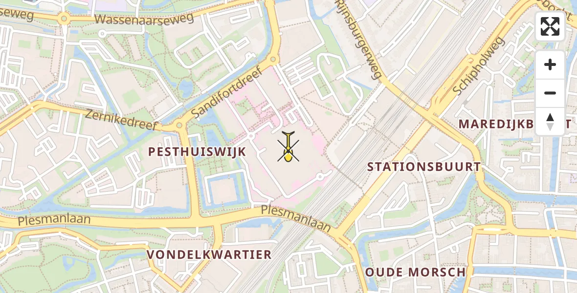 Routekaart van de vlucht: Lifeliner 3 naar Leiden