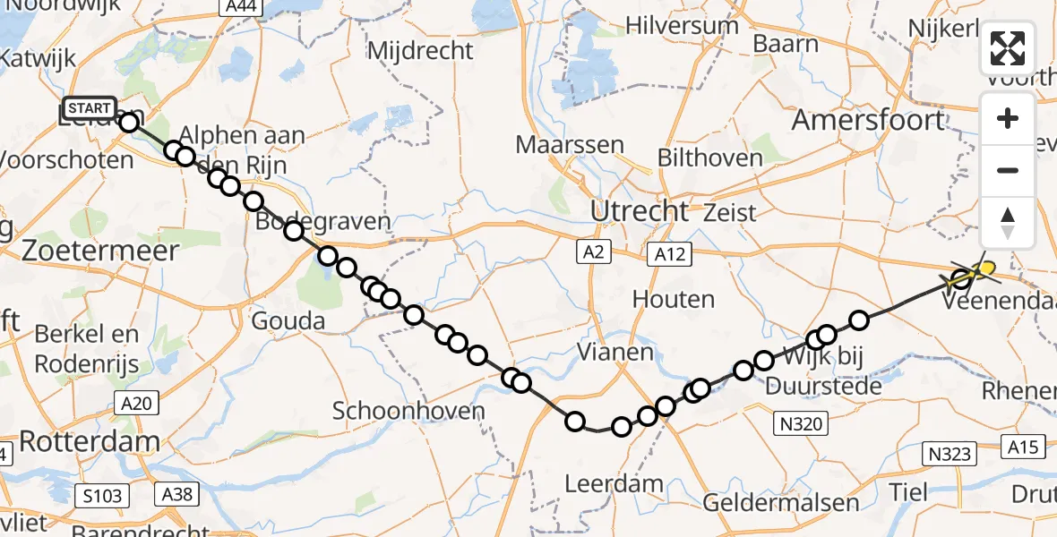 Routekaart van de vlucht: Lifeliner 3 naar Overberg