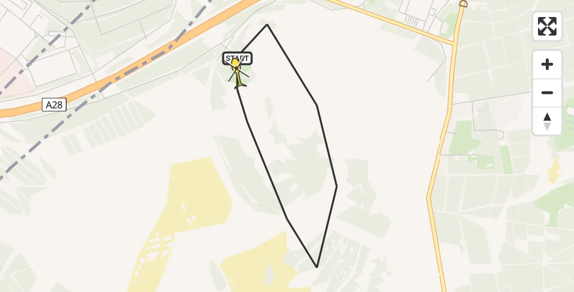 Routekaart van de vlucht: Politiehelikopter naar Leusden