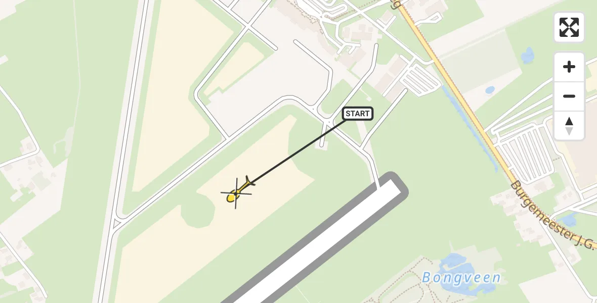 Routekaart van de vlucht: Traumahelikopter naar Groningen Airport Eelde