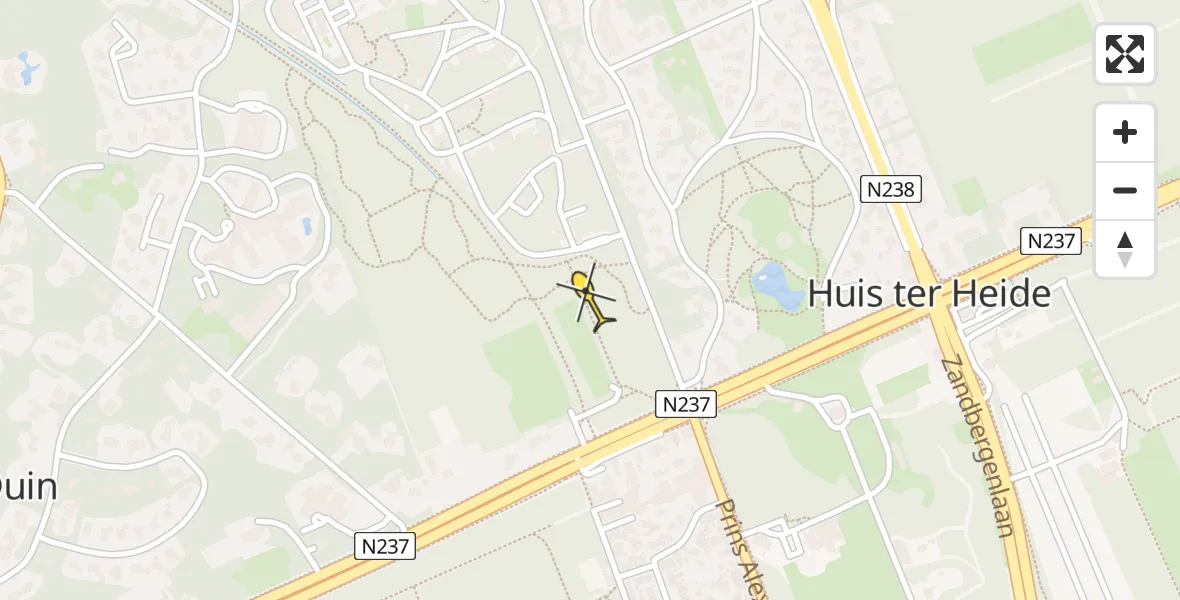 Routekaart van de vlucht: Lifeliner 1 naar Huis ter Heide