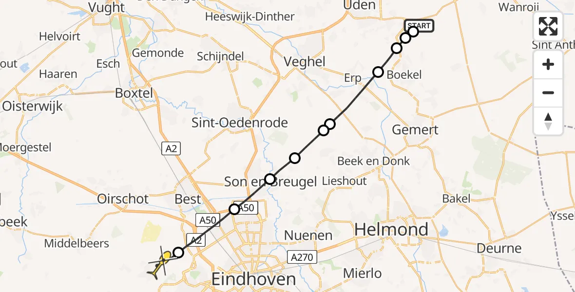 Routekaart van de vlucht: Lifeliner 3 naar Eindhoven Airport