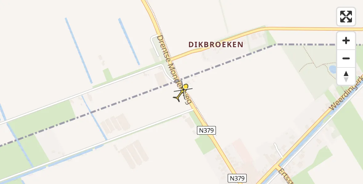 Routekaart van de vlucht: Lifeliner 4 naar Nieuw-Weerdinge