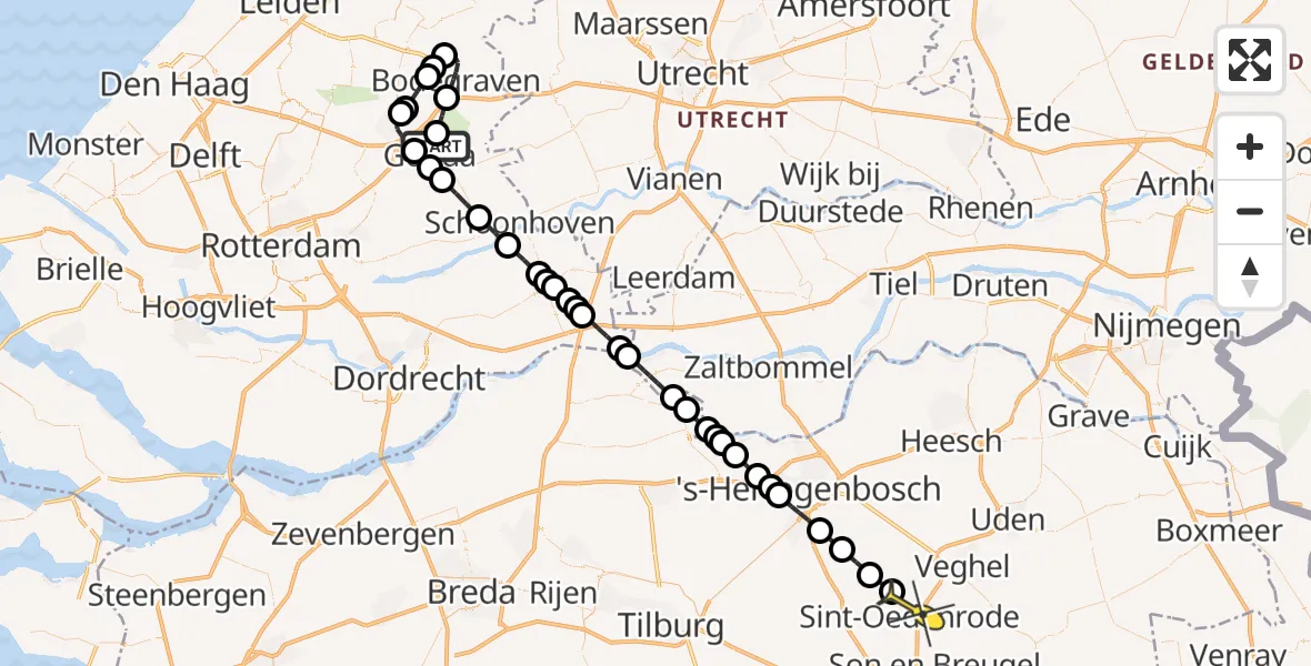 Routekaart van de vlucht: Lifeliner 2 naar Sint-Oedenrode