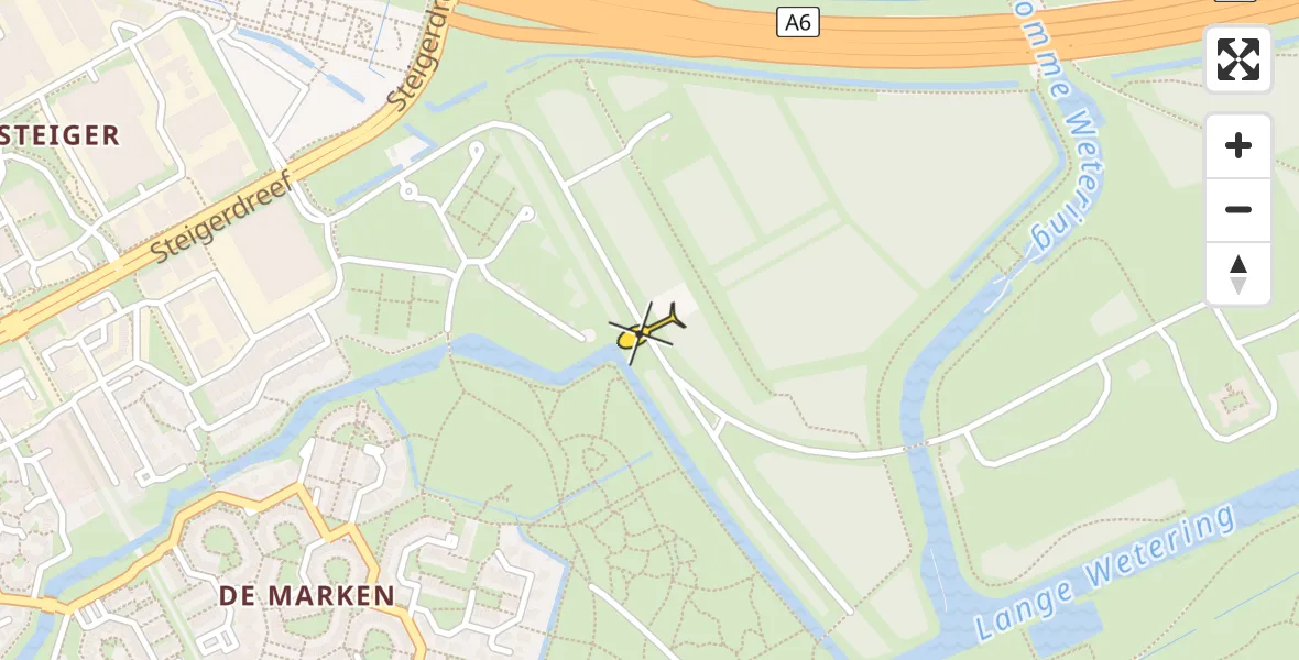 Routekaart van de vlucht: Lifeliner 1 naar Almere