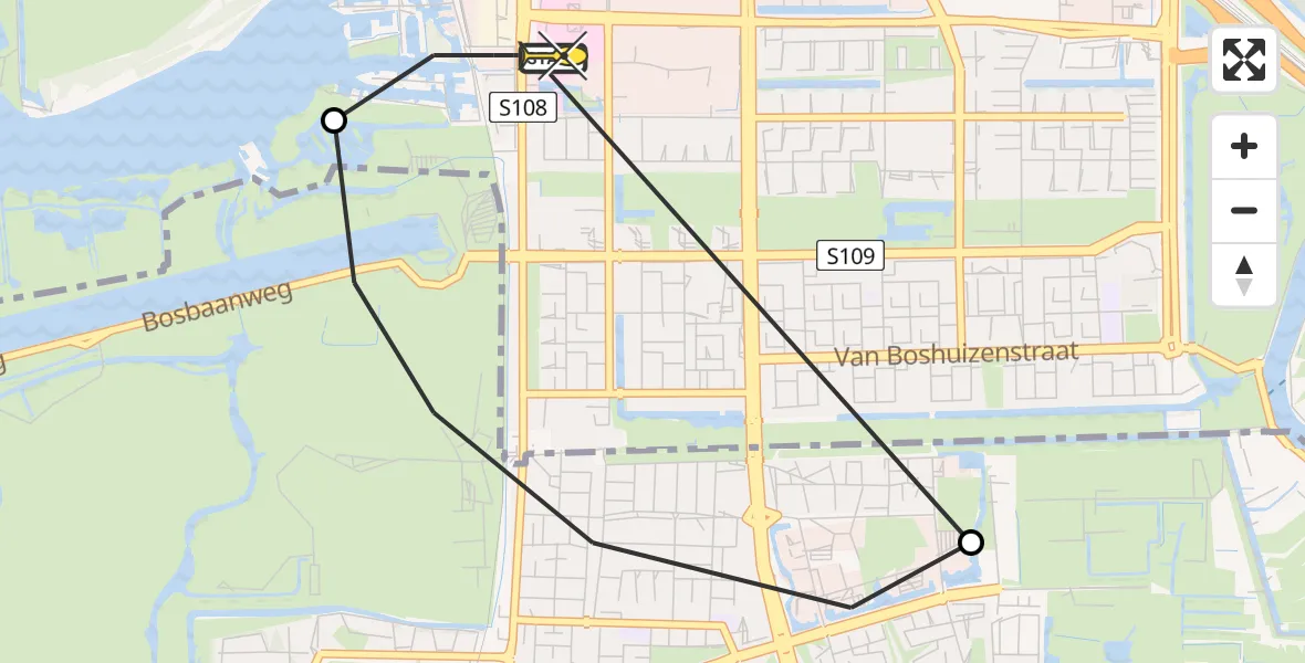 Routekaart van de vlucht: Lifeliner 1 naar VU Medisch Centrum Amsterdam