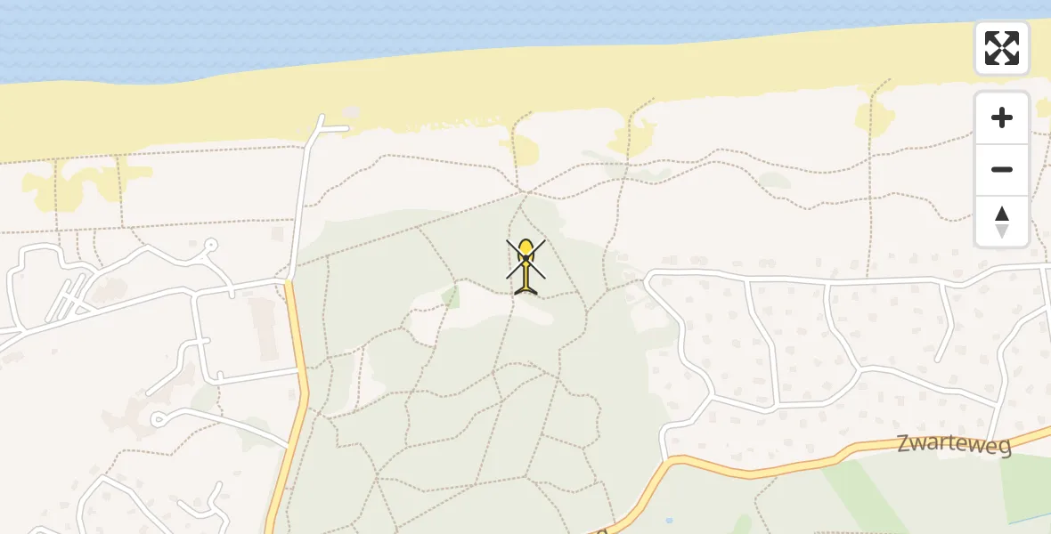 Routekaart van de vlucht: Ambulancehelikopter naar Nes