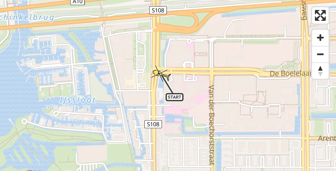 Routekaart van de vlucht: Lifeliner 1 naar VU Medisch Centrum Amsterdam