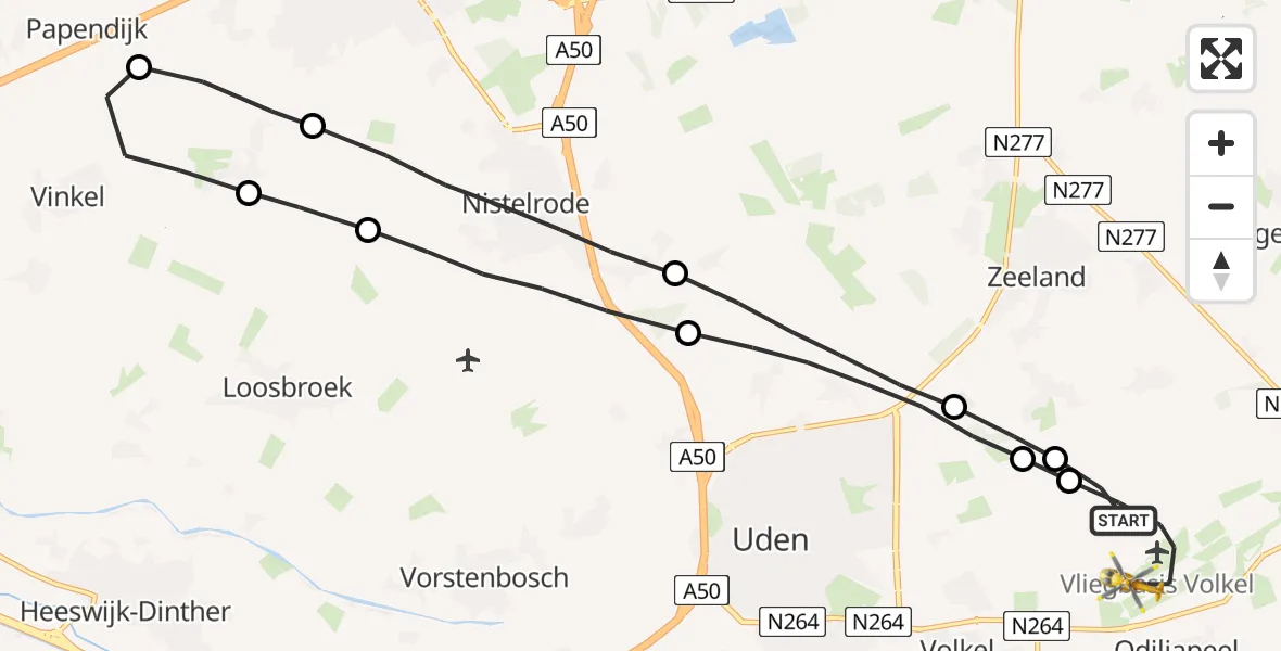 Vluchtroute Traumahelikopter Vliegbasis Volkel - Vliegbasis Volkel, 26 juni 2022, 19:16