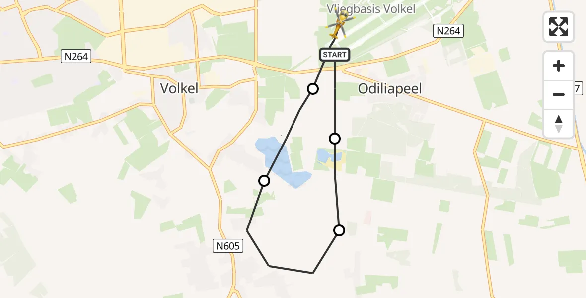 Vluchtroute Traumahelikopter Vliegbasis Volkel - Vliegbasis Volkel, 26 juni 2022, 23:11
