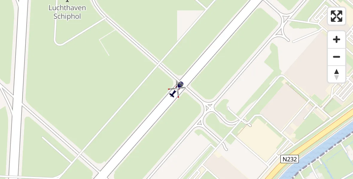 Vluchtroute Politiehelikopter van Schiphol naar Schiphol