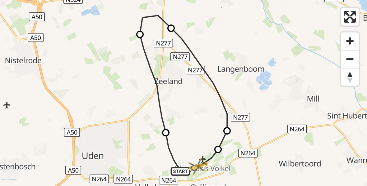 Vluchtroute Traumahelikopter Vliegbasis Volkel - Vliegbasis Volkel, 28 juni 2022, 06:59