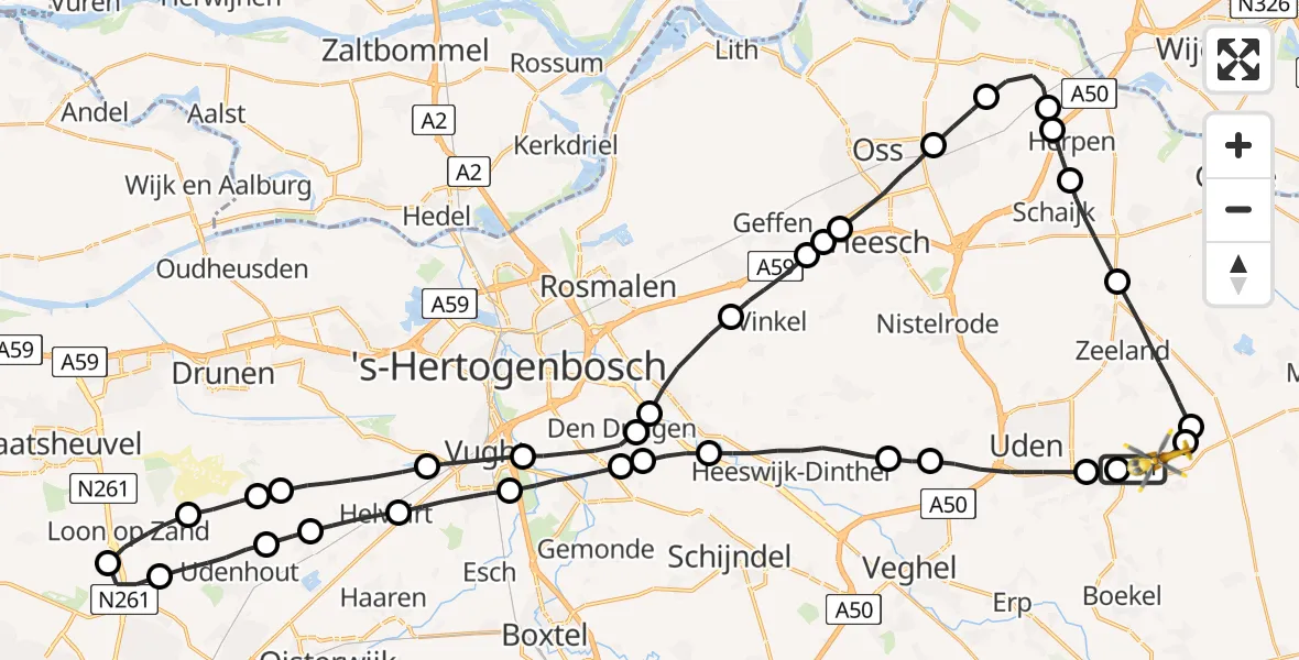 Vluchtroute Traumahelikopter Vliegbasis Volkel - Vliegbasis Volkel, 28 juni 2022, 07:24
