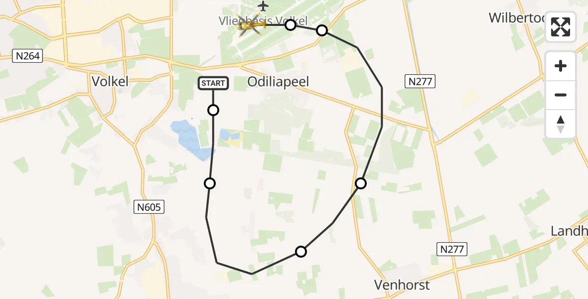 Vluchtroute Traumahelikopter Vliegbasis Volkel - Vliegbasis Volkel, 28 juni 2022, 08:25