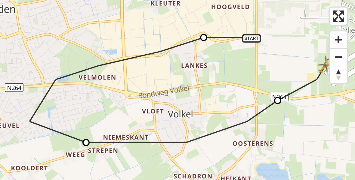 Vluchtroute Traumahelikopter Vliegbasis Volkel - Vliegbasis Volkel, 29 juni 2022, 08:51