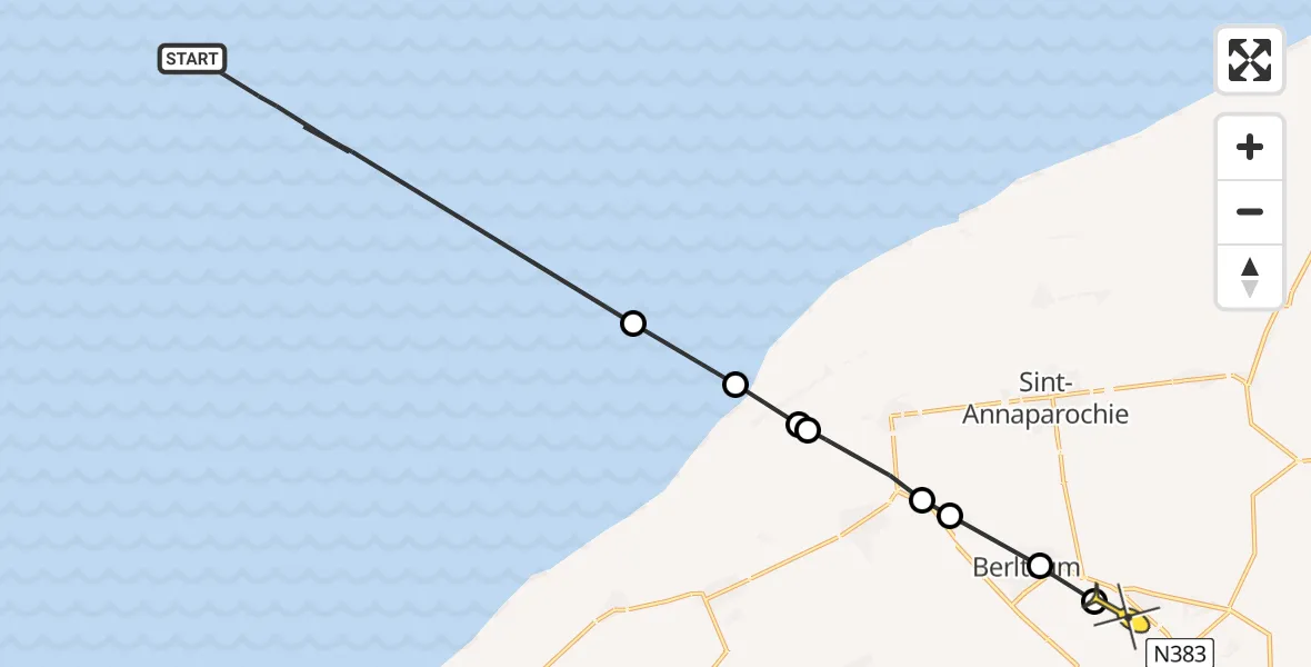 Routekaart van de vlucht: Ambulanceheli naar Bitgum