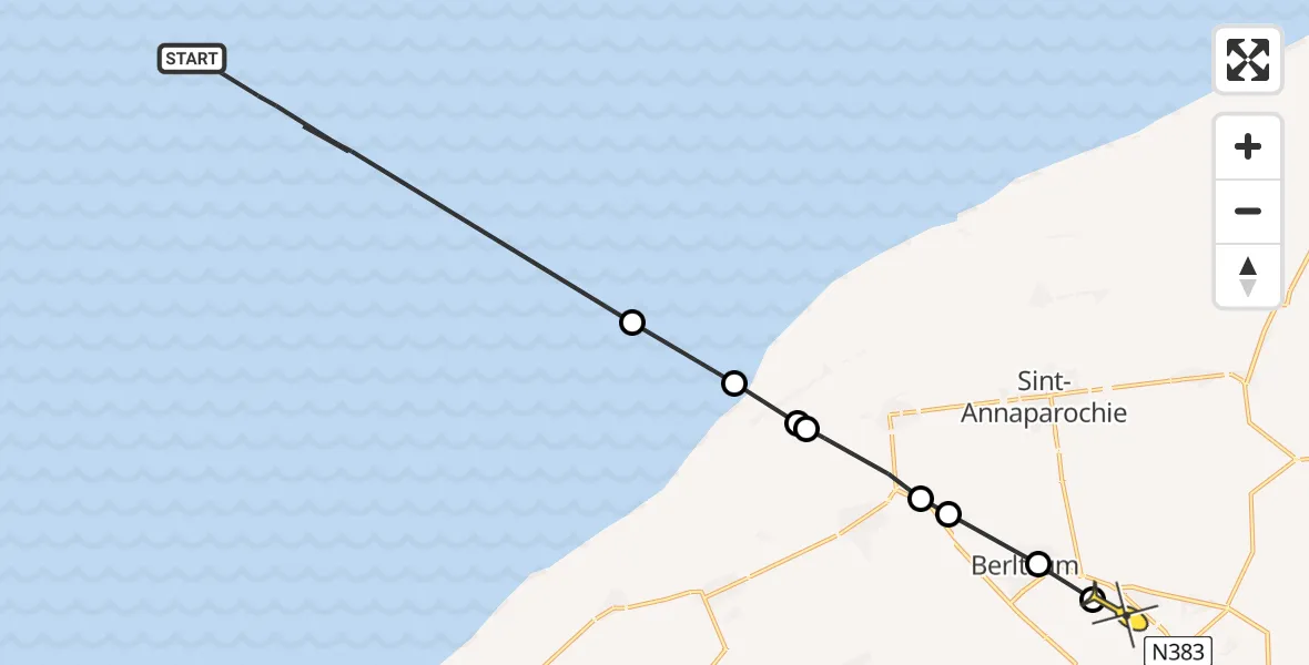 Routekaart van de vlucht: Ambulancehelikopter naar Bitgum