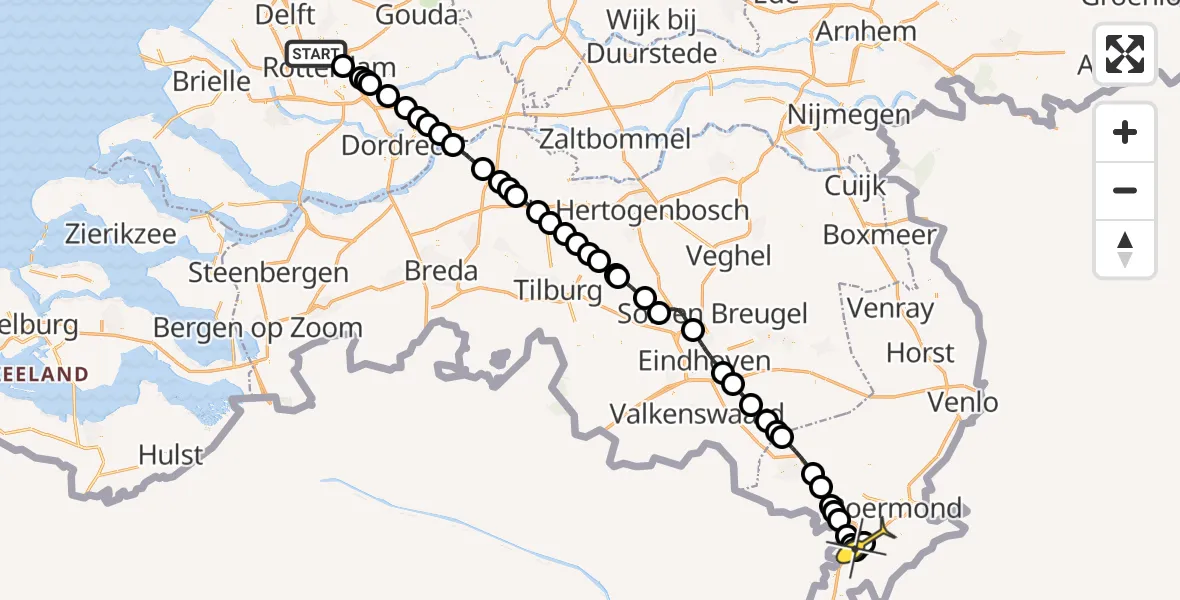 Routekaart van de vlucht: Lifeliner 2 naar Sint Joost