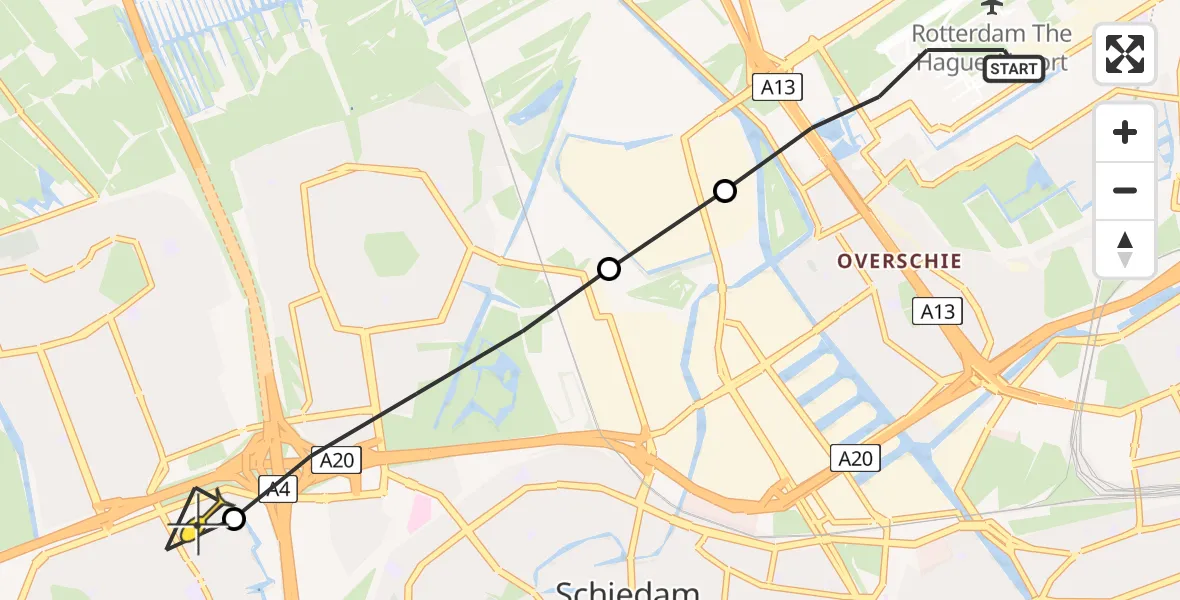 Routekaart van de vlucht: Lifeliner 2 naar Vlaardingen