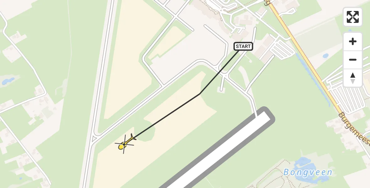 Routekaart van de vlucht: Traumahelikopter naar Groningen Airport Eelde