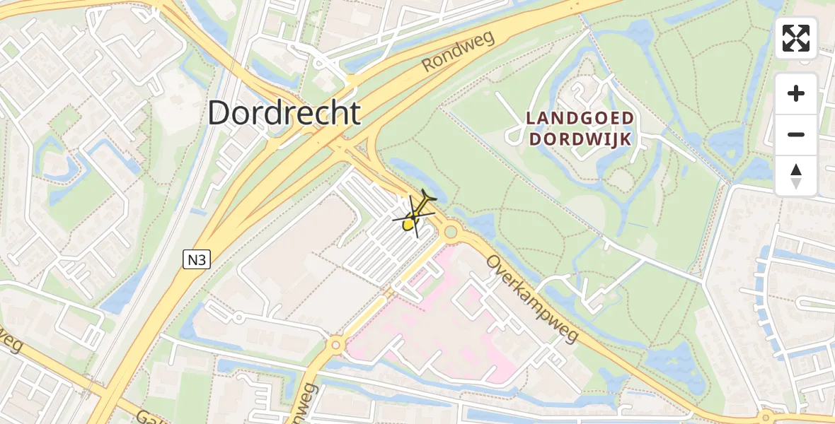 Routekaart van de vlucht: Lifeliner 2 naar Dordrecht