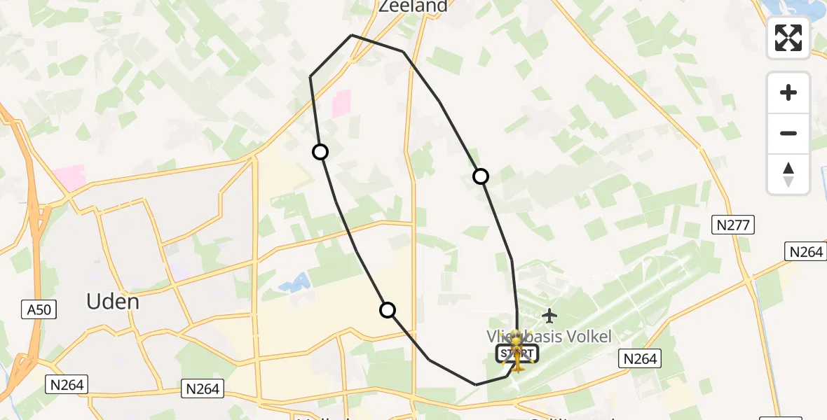 Vluchtroute Traumahelikopter Vliegbasis Volkel - Vliegbasis Volkel, 02 juli 2022, 01:24