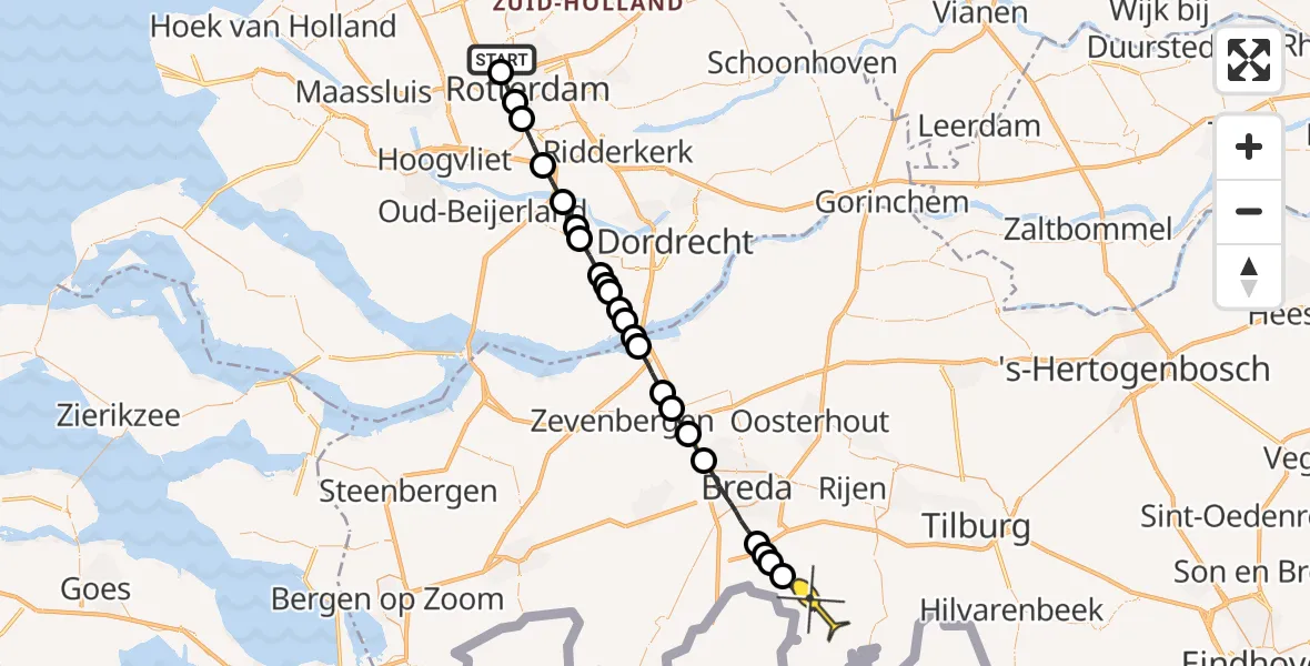 Routekaart van de vlucht: Lifeliner 2 naar Chaam