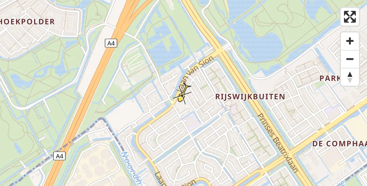 Routekaart van de vlucht: Lifeliner 2 naar Rijswijk