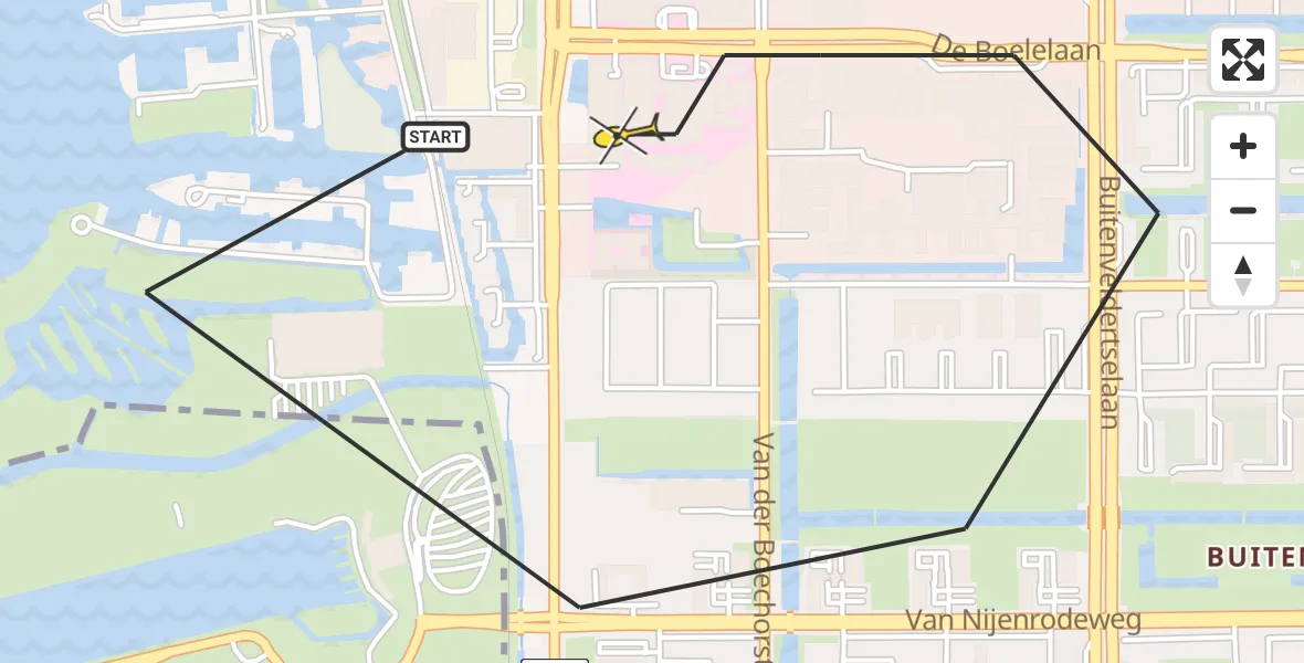Routekaart van de vlucht: Lifeliner 1 naar VU Medisch Centrum Amsterdam
