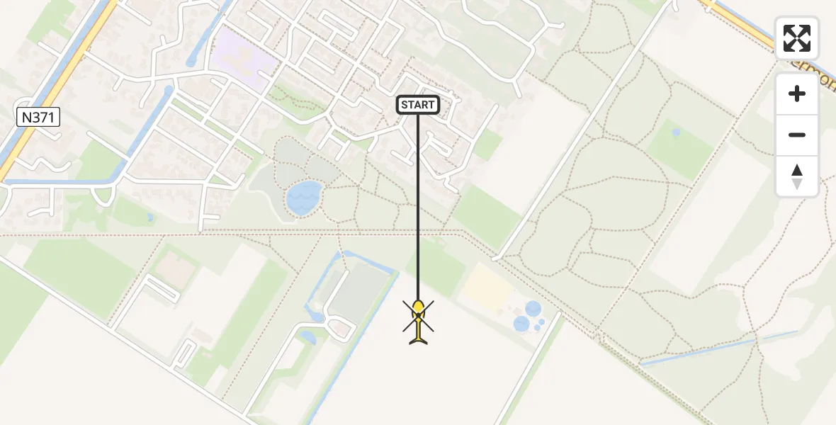 Routekaart van de vlucht: Politiehelikopter naar Smilde